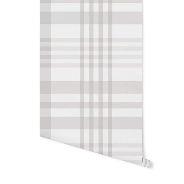 Wallpaper Plaid/ Sophisticated Beige Plaid Wallpaper/ Removable/ Peel and Stick Wallpaper/ Unpasted Wallpaper/ Pre-Pasted Wallpaper WW2235