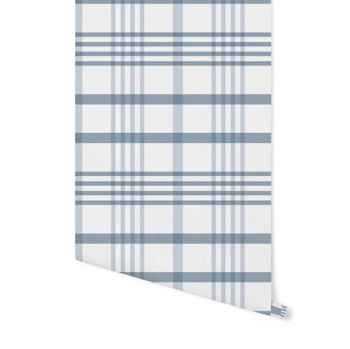 Wallpaper Plaid Blue/ Soft Blue Plaid Wallpaper/ Removable Wallpaper/ Peel and Stick Wallpaper/ Unpasted/ Pre-Pasted Wallpaper WW2302