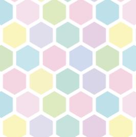 Peel and Stick Wallpaper Pink/ Candy Colored Hexagon Wallpaper/ Removable Wallpaper/ Unpasted Wallpaper/ Pre-Pasted Wallpaper WW1943