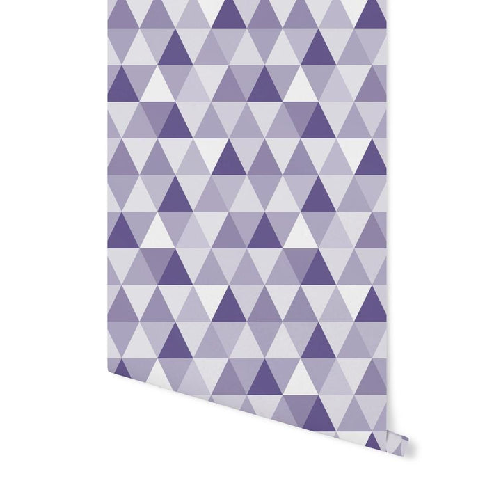 Purple Triangles Wallpaper/ Removable/ Peel and Stick / Unpasted/ Pre-Pasted Wallpaper WW1870