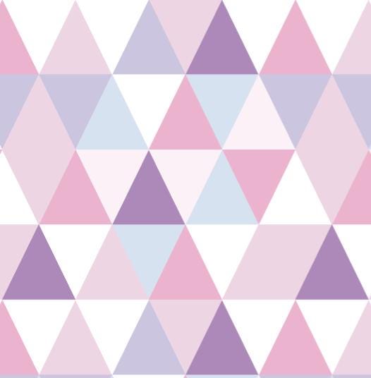 Modern Pink and Purple Triangle Wallpaper/ Removable Wallpaper/ Unpasted Wallpaper/ Pre-Pasted Wallpaper WW1751