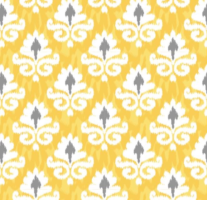 Peel and Stick Wallpaper Yellow and Gray Ikat/ Removable Wallpaper/ Unpasted Wallpaper/ Pre-Pasted Wallpaper WW20116