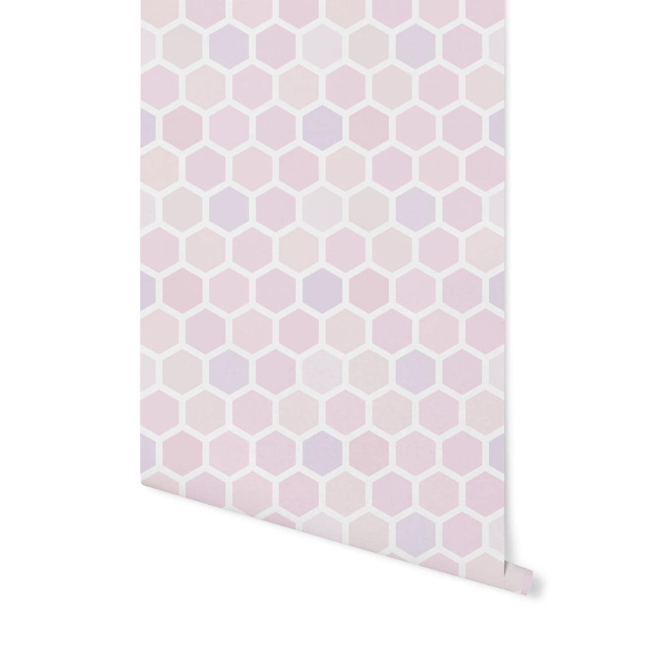 Pink Hexagon Wallpaper/ girls nursery teen playroom baby wallpaper/ Unpasted Wallpaper/ Pre-Pasted Wallpaper WW20117