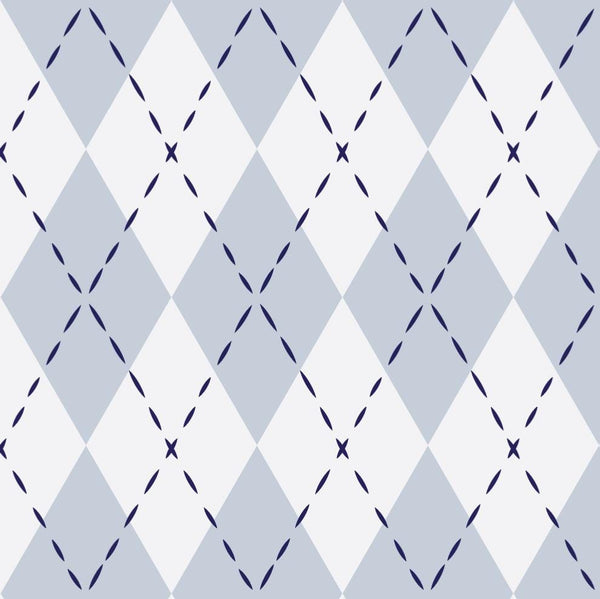 Baby Blue Argyle Wallpaper/ Removable Wallpaper/ Peel and Stick Wallpaper/ Unpasted Wallpaper/ Pre-Pasted Wallpaper WW1727