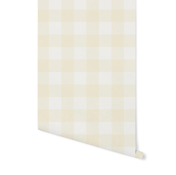 Wallpaper Plaid/ Yellow Wallpaper Gingham/ Buttercup Yellow Buffalo Check Wallpaper/ Removable/ Peel and Stick/ Unpasted wallpaper WW2226