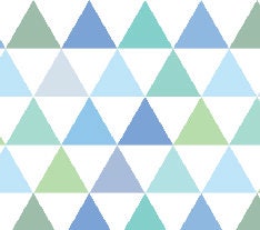 Peel and Stick Wallpaper Blue Triangles/  Removable Wallpaper/ Unpasted Wallpaper/ Pre-Pasted Wallpaper