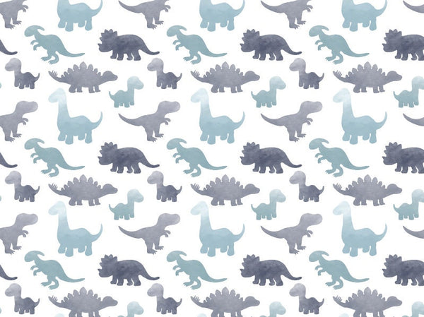 Peel and Stick Wallpaper Nursery/ Gray Watercolor Dino Wallpaper/ Removable Wallpaper/ Unpasted Wallpaper/ Pre-Pasted Wallpaper WW1810