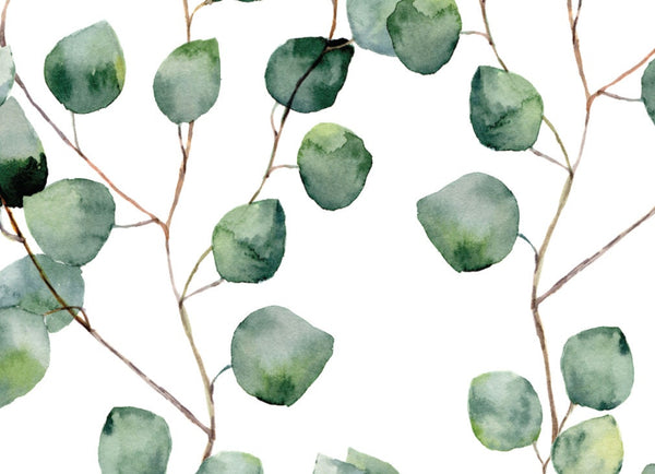 Peel and Stick Wallpaper Green/ Eucalyptus Leaves Wallpaper/ Removable Wallpaper/ Unpasted Wallpaper/ Pre-Pasted Wallpaper WW1824