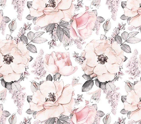 Peel and Stick Wallpaper Floral/ Vintage Pink Roses Removable Wallpaper/ Unpasted Wallpaper/ Pre-Pasted Wallpaper WW1933