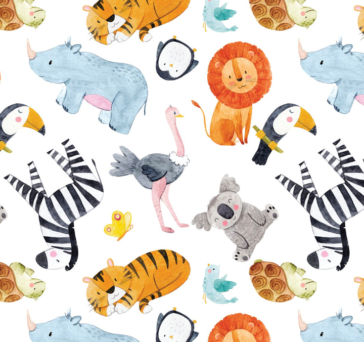 Watercolor Safari Wallpaper // Removable Wallpaper // Peel and Stick Wallpaper // Unpasted Wallpaper // Pre-Pasted Wallpaper