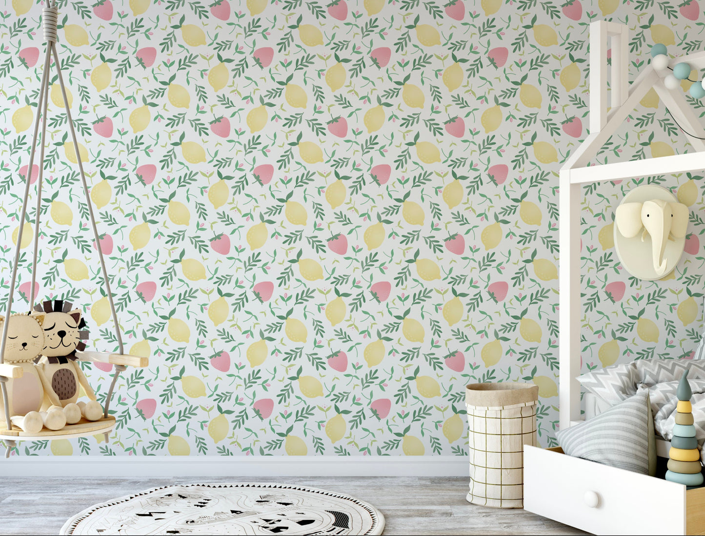 Strawberry Lemonade Wallpaper // Removable Wallpaper // Peel and Stick Wallpaper // Unpasted Wallpaper // Pre-Pasted Wallpaper WW2057