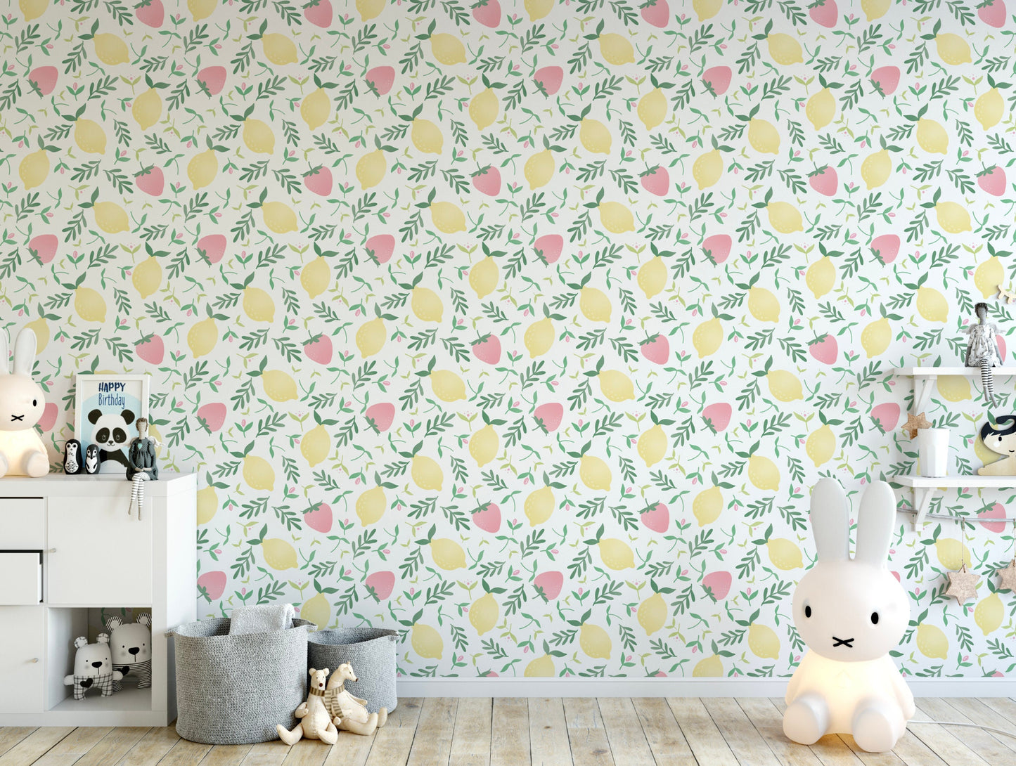 Strawberry Lemonade Wallpaper // Removable Wallpaper // Peel and Stick Wallpaper // Unpasted Wallpaper // Pre-Pasted Wallpaper WW2057