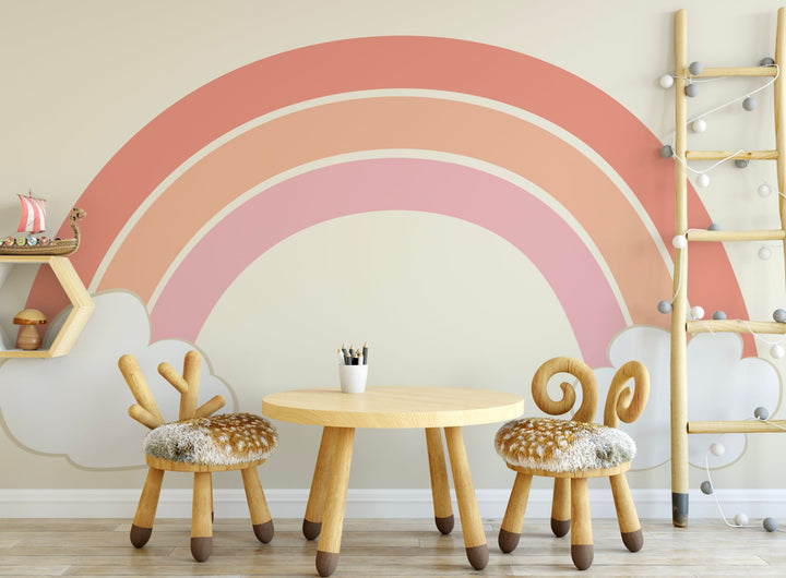 Rainbow Wallpaper/ Boho Asymmetric Rainbow Wallpaper/ Removable Wallpaper/ Peel and Stick/ Unpasted Wallpaper/ Pre-Pasted Wallpaper