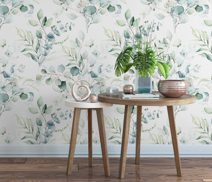 Peel and Stick Wallpaper Floral/ Ethereal Greenery Wallpaper/ Removable Wallpaper/ Unpasted Wallpaper/ Pre-Pasted Wallpaper WW2036