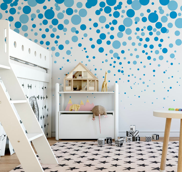 Peel and Stick Wallpaper Blue/ Vibrant Blue Cascading Bubbles Wallpaper/ Removable Wallpaper/ Unpasted Wallpaper/ Wallpaper WW2075