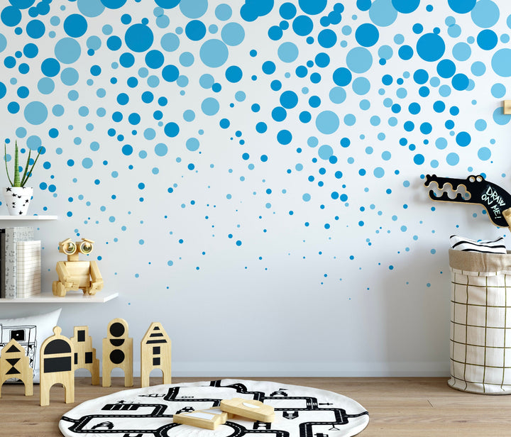 Peel and Stick Wallpaper Blue/ Vibrant Blue Cascading Bubbles Wallpaper/ Removable Wallpaper/ Unpasted Wallpaper/ Wallpaper WW2075