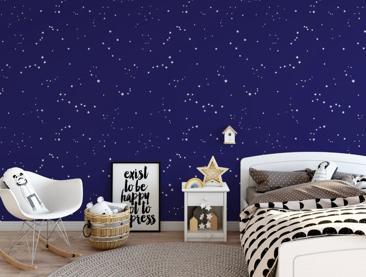 Peel and Stick Wallpaper Nursery/ Constellation Wallpaper/ Removable Wallpaper/ Unpasted Wallpaper/ Pre-Pasted Wallpaper WW2071