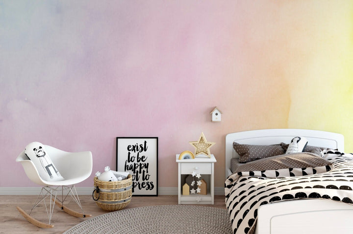 Wallpaper Rainbow/ Pastel Rainbow Watercolor Wallpaper/ Removable Wallpaper/ Peel and Stick/ Unpasted/ Pre-Pasted Wallpaper WW2044