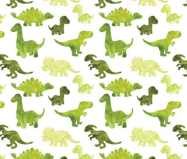 Peel and Stick Wallpaper Green/ Watercolor Green Dino Wallpaper/ Removable Wallpaper/ Unpasted Wallpaper/ Pre-Pasted Wallpaper WW2121