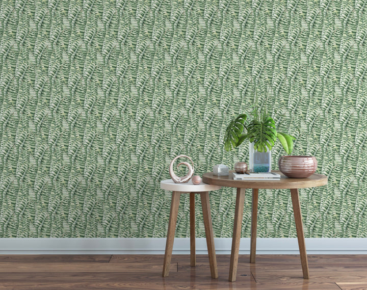 Peel and Stick Wallpaper Green/ Green Abstract Snake Plant Pattern Wallpaper/ Removable Wallpaper/ Unpasted Wallpaper/ Pre-Pasted Wallpaper