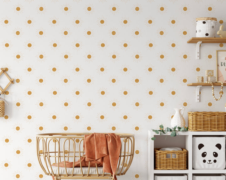 Boho Sunshine // Removable Wallpaper // Peel and Stick Wallpaper // Unpasted Wallpaper // Pre-Pasted Wallpaper