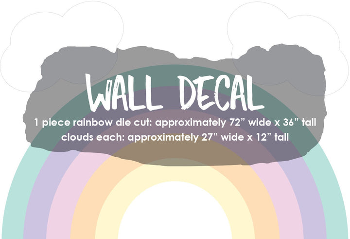 RAINBOW DECAL/ Candy Colored Rainbow DECAL/ Removable Wallpaper/ Peel and Stick Wallpaper/ Unpasted Wallpaper/ Pre-Pasted Wallpaper