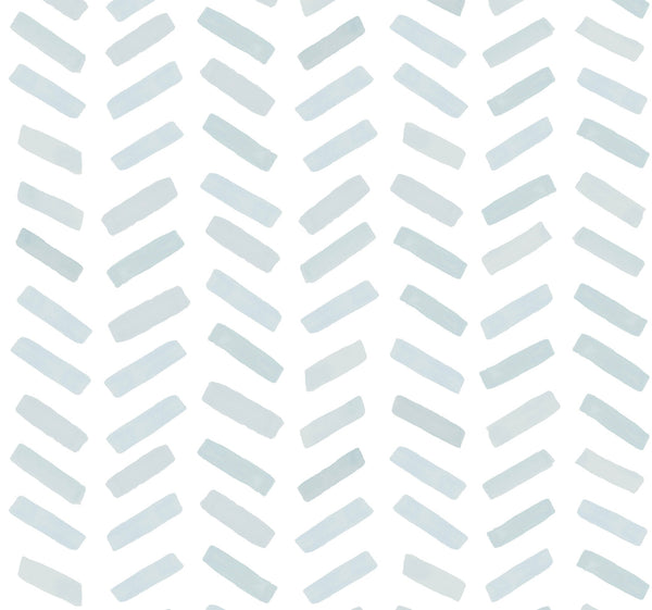 Peel and Stick Wallpaper Blue/ Baby Blue Brush Stroke Chevrons Wallpaper/ Removable Wallpaper/ Unpasted Wallpaper/ Wallpaper WW2234