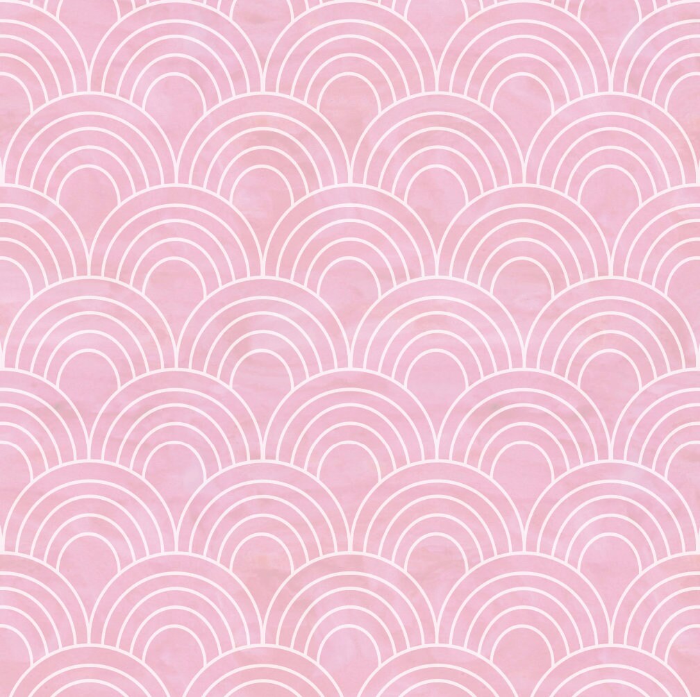 Peel and Stick Wallpaper Pink Mermaid/ Pink Watercolor Arches Wallpaper/ Removable Wallpaper/ Unpasted Wallpaper/ Wallpaper WW2248