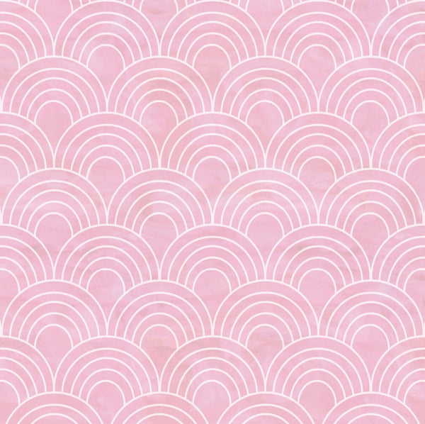 Peel and Stick Wallpaper Pink Mermaid/ Pink Watercolor Arches Wallpaper/ Removable Wallpaper/ Unpasted Wallpaper/ Wallpaper WW2248